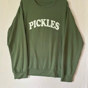 Green 'Pickles' Long Sleeve Soft sweatshirt Size XL NWOT